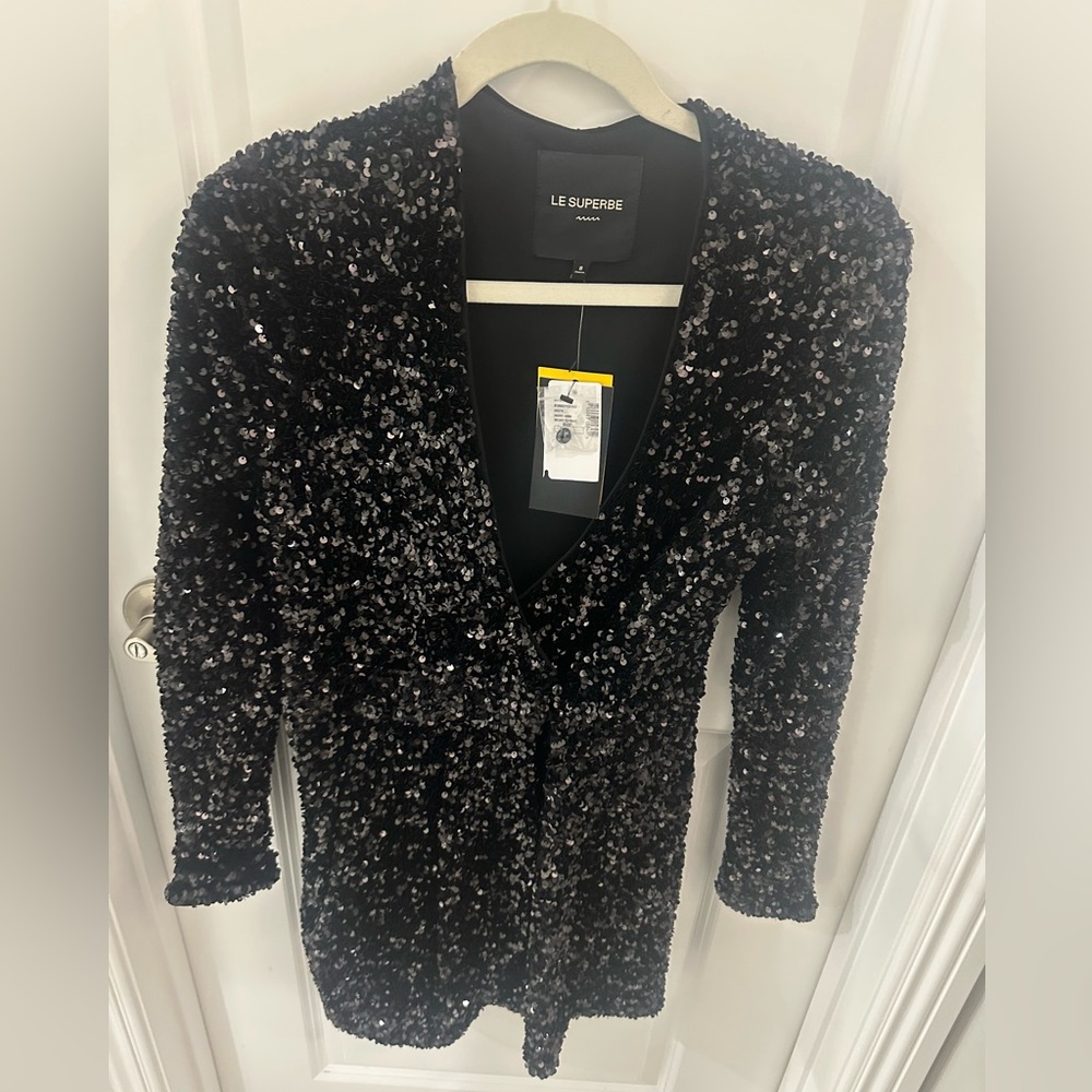 La Superbe black sequins dress